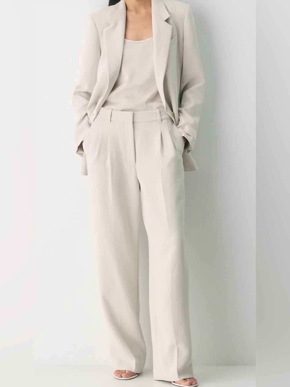 Aritzia The Effortless Pant Soft White High-Rise Wide-Leg Trousers